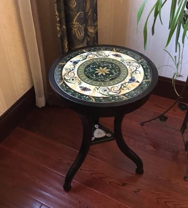 A013197高級サイドテーブル コンソールテーブル 玄関テーブル 花台 電話台 アンティーク調デザイン 幅4..