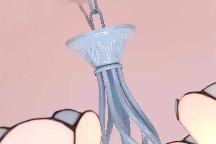 A039925ステンドグラス．ペンダントライト豪華天井照明ステンドグラスランプ ガラス工芸品. 電源直結タイプ