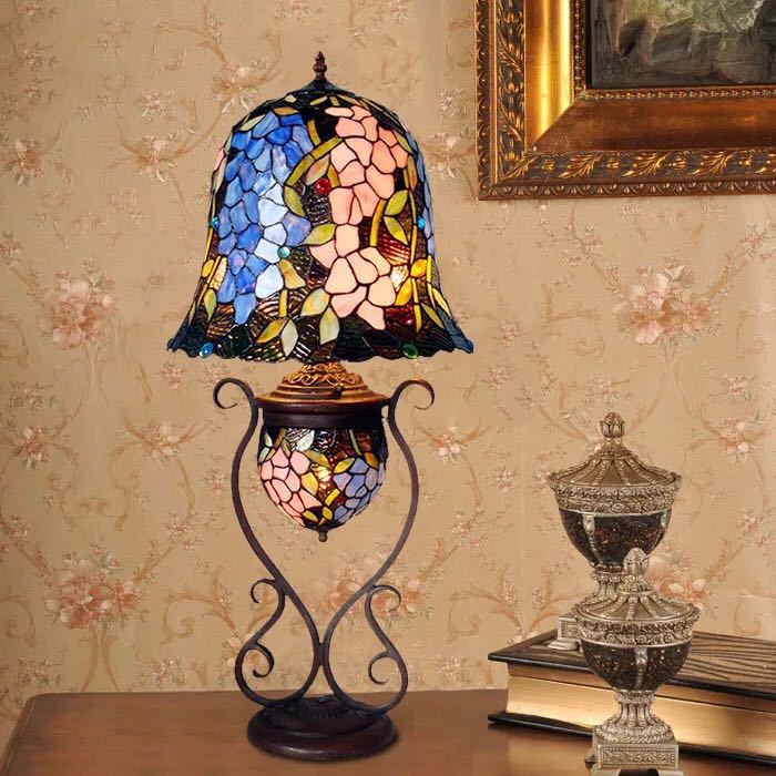 Orchid Lamps - A039796ステンドグラスランプ 卓上スタンド 豪華テーブルランプ 卓上照明