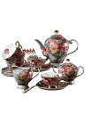 A054345ティー・コーヒーカップセット カップ&ソーサー6客セット .陶磁器ティーセット 高級カップ 花柄