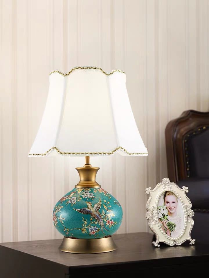 A028066照明スタンドライト テーブルランプ デスクライト 卓上ステンド 高級陶器スタンド