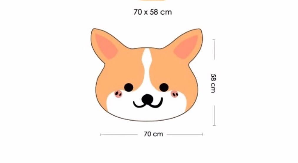 A012434コーギー犬タイプ☆ラグマット リビング．玄関マット．カーペット．お風呂マ...
