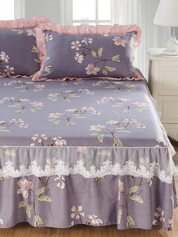 A024208ベッド用品4点セット掛け布団カバー 枕カバー ベッドパッド ワイドダブルサイズ [2]