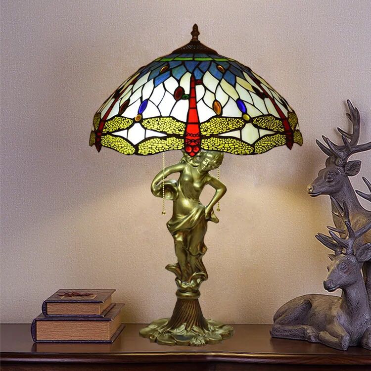 A045095ステンドグラスランプ 卓上スタンド ．豪華テーブルランプ 卓上照明