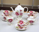 A056687ティー・コーヒーカップセット カップ&ソーサー6客セット 花柄 姫系雑貨 上品陶磁器ティーセット