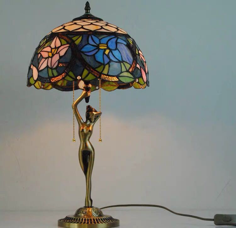Orchid Lamps - A024317ステンドグラスランプ 卓上スタンド 豪華テーブルランプ 卓上照明．