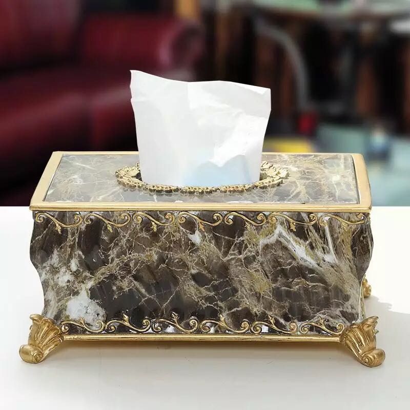 高級感のある ティッシュケース 大理石調 [2]