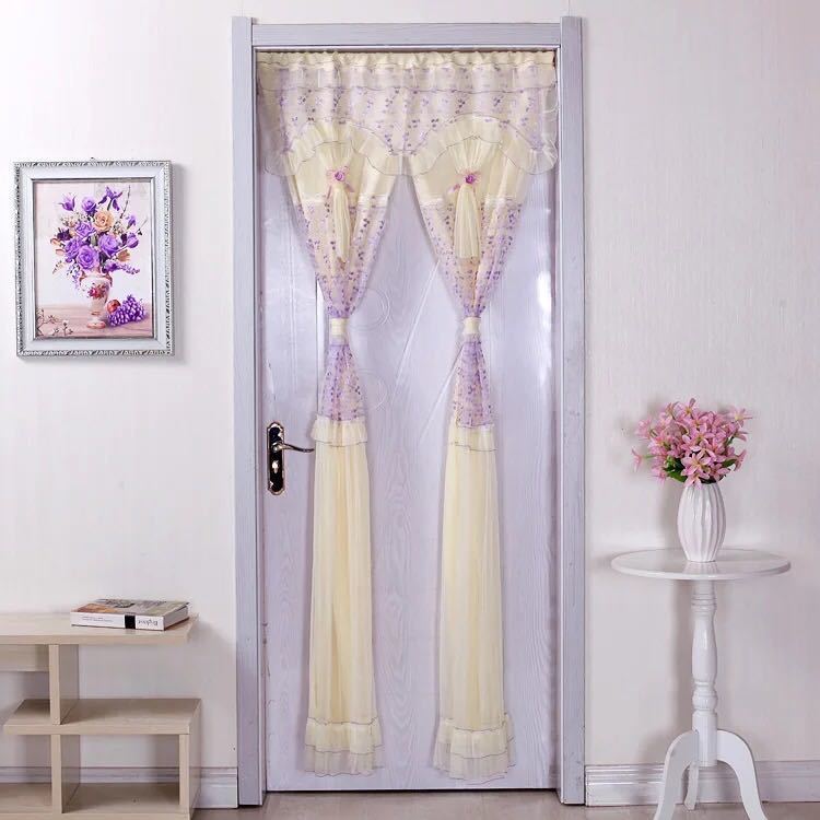 A022795のれん ロング レース フラワー柄 姫系雑貨 暖簾 間切り レース 90x180