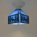 A022729ステンドグラス.ペンダントライト豪華天井照明ステンドグラスランプ ガラス工芸品 電源直結タイプ