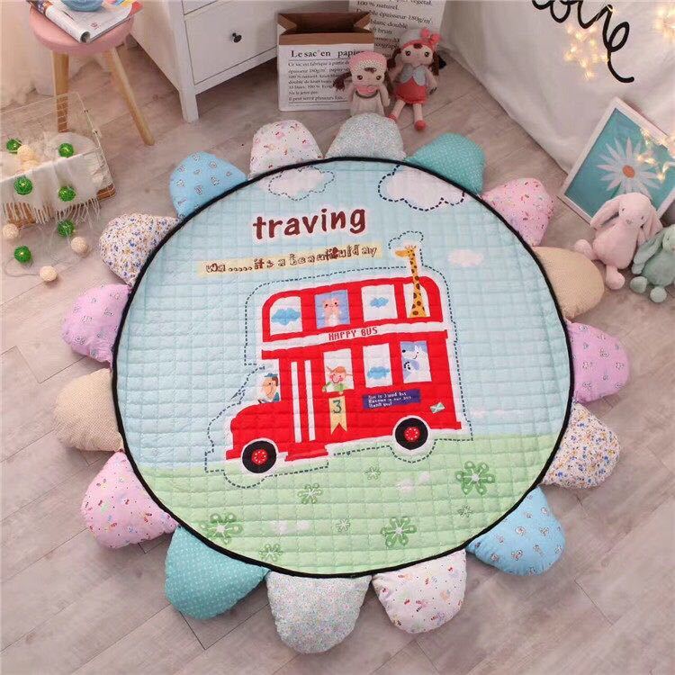 A015652プレイマット ラグマット 子供部屋カーペット お昼寝マット キッズマット bus