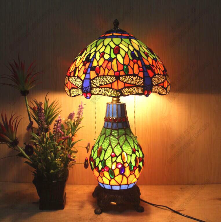 Table Lights - A021341ステンドグラスランプ 卓上スタンド ．豪華テーブルランプ 卓上照明