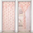 のれん ロング 2重 レース フラワー柄 姫系二重タイプ 暖簾 間切り レース シフォン 薔薇雑貨 90x190