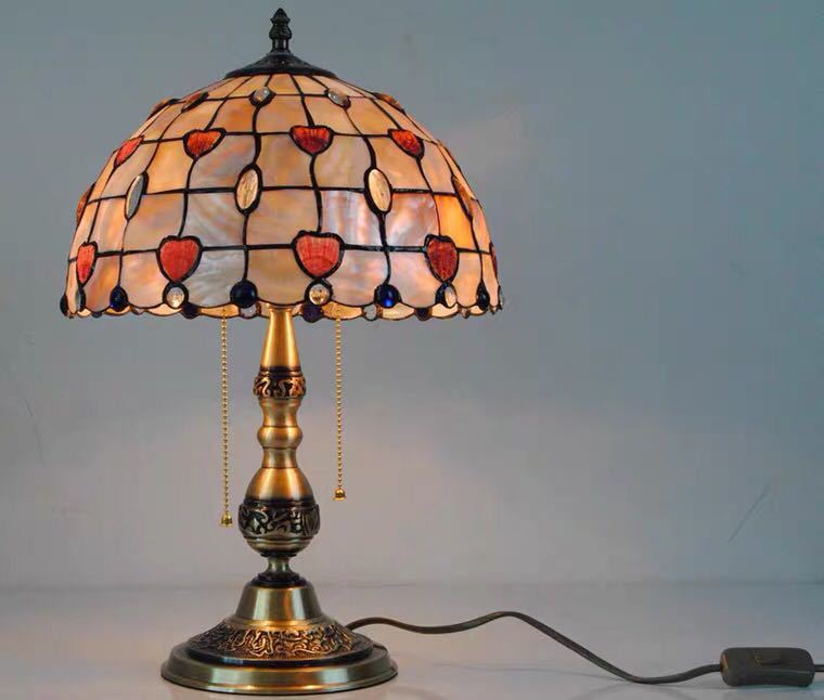 A024778ステンドグラスランプ 卓上スタンド 豪華テーブルランプ 卓上照明 花柄