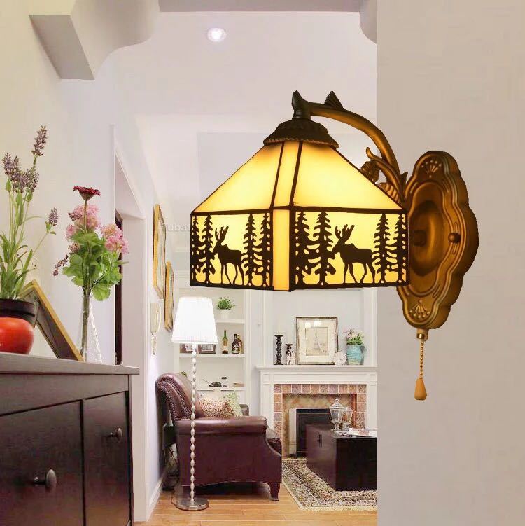 A015636壁掛け照明 ステンドグラス ランプ 壁掛け灯．