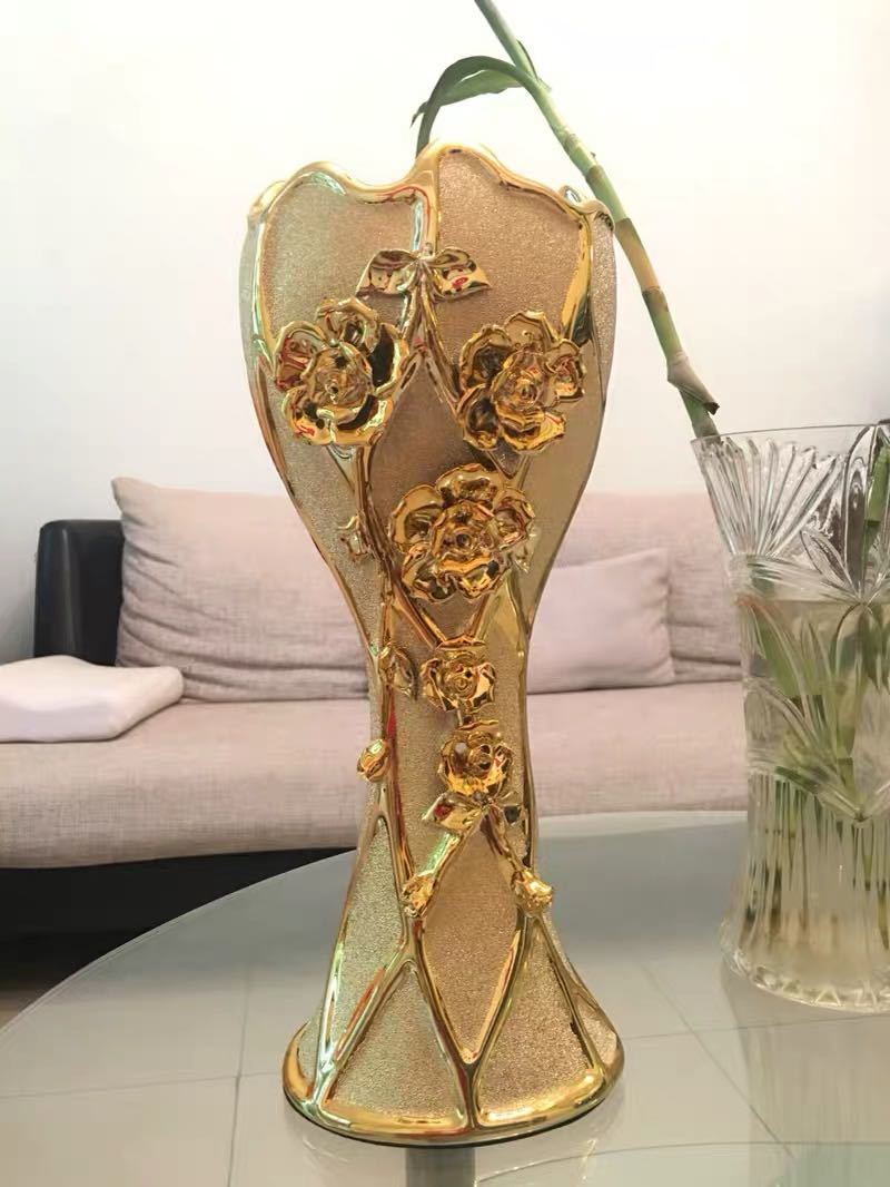 A061637花瓶 かびん 花器 花入れフラワーベース インテリア 雑貨 花柄 陶器