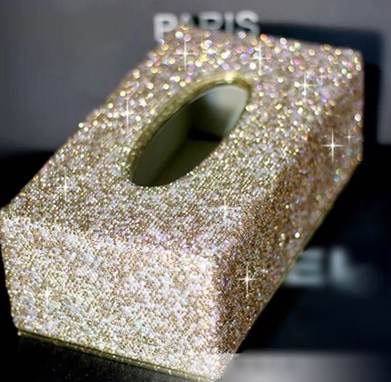 A061577ラインストーン飾り 高級感のある ティッシュケース