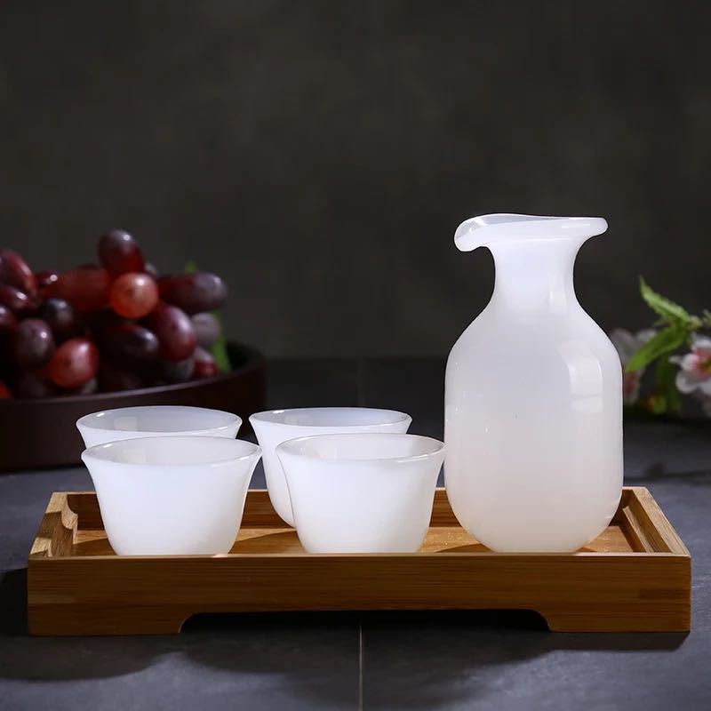 冷酒器セット玉磁器酒器徳利ぐい呑み盃日本酒のグラス冷酒器