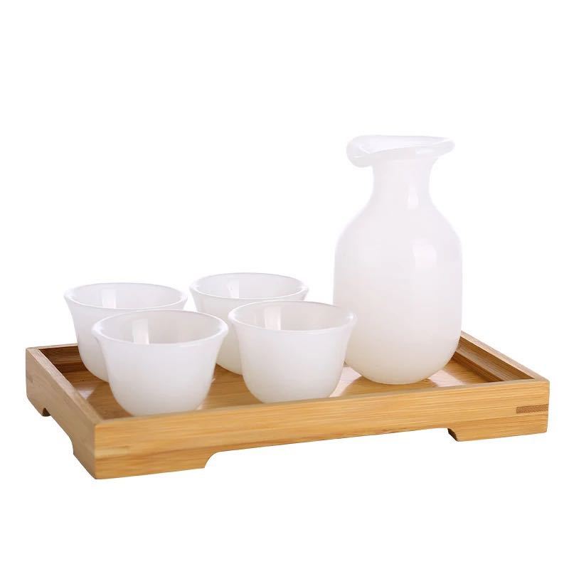 冷酒器セット玉磁器酒器徳利ぐい呑み盃日本酒のグラス冷酒器