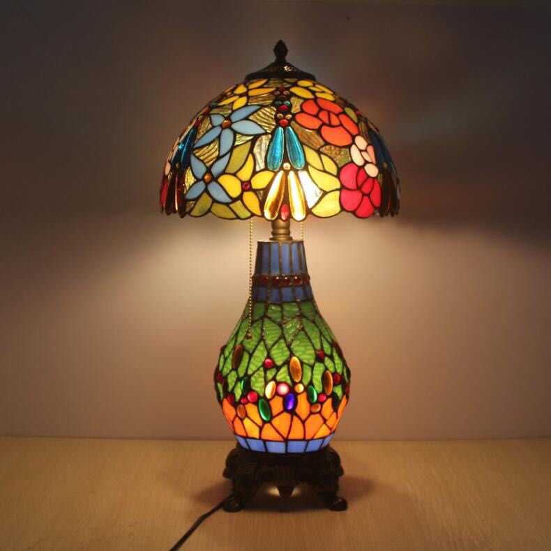 Orchid Lamps - A045130ステンドグラスランプ 卓上スタンド 豪華テーブルランプ 卓上照明