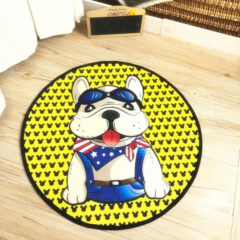 Carpet - A035219☆ラグマット リビングマット 玄関マット．カーペット．お風呂マット 80cmサイズ フレンチブルドッグ犬柄雑貨．