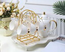 A060054ティー・コーヒーカップセット カップ&ソーサー6客セット 陶磁器 カップランク付き