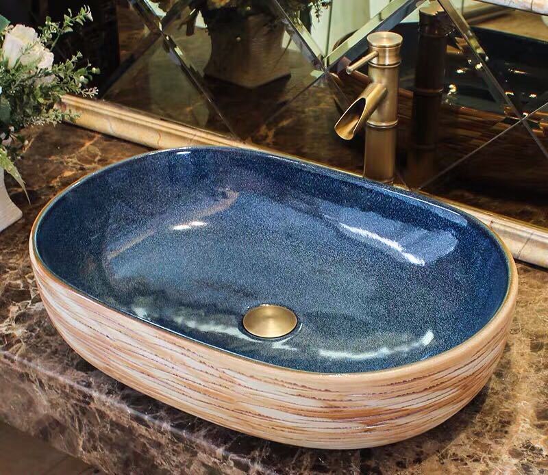A012234洗面ボウルセット 洗面ボール 陶器 手水鉢 手洗器 手洗い鉢 洗面器