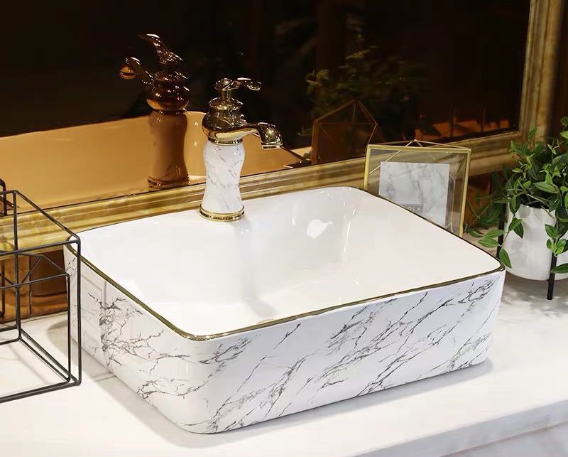 A010580洗面ボウルセット 洗面ボール 陶器 手水鉢 手洗器 手洗い鉢 洗面器