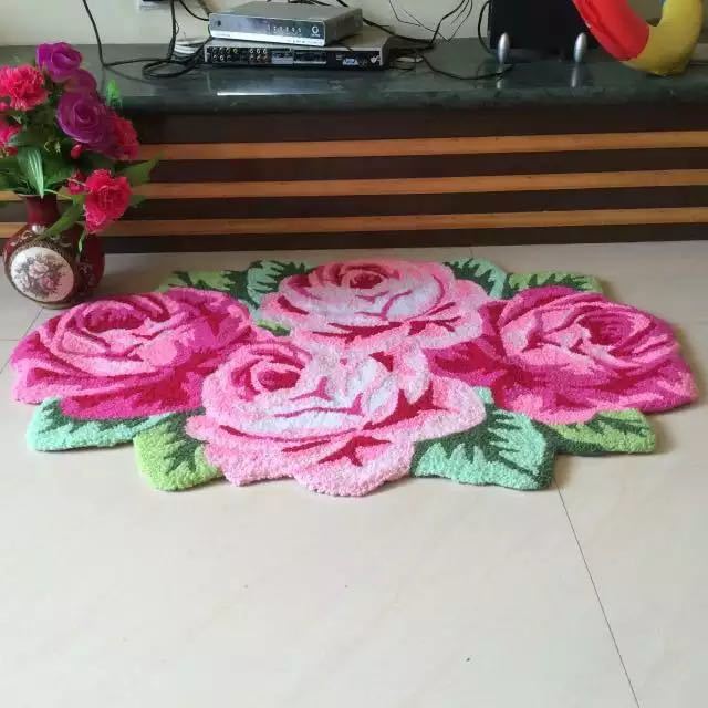 A042783ラグマット リビングマット 玄関マット.カーペット.お風呂マット110x70薔薇雑貨 [2]