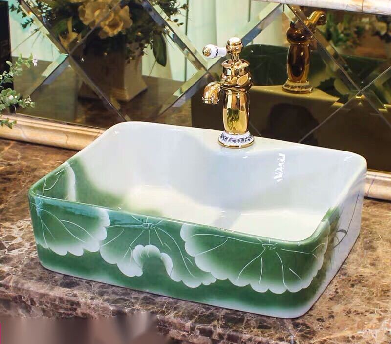 A017111洗面ボウルセット 洗面ボール 陶器 手水鉢 手洗器 手洗い鉢 洗面器