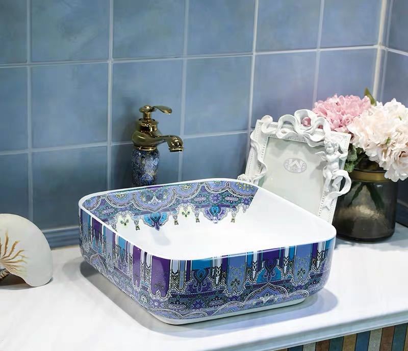 A010549洗面ボウルセット 洗面ボール 陶器 手水鉢 手洗器 手洗い鉢 洗面器