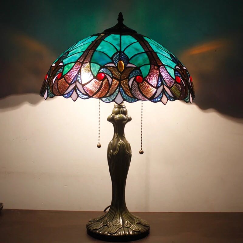 A011949ステンドグラスランプ 卓上スタンド ．豪華テーブルランプ 卓上照明 S160G