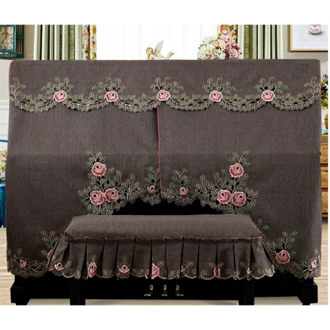 A033072高級ピアノカバー2点セット　イスカバー　防塵カバー 保護カバー