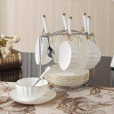 A033311西洋調ティーカップ セット 陶器 高級感 カップ&ソーサー 6客コーヒーカップ(3)