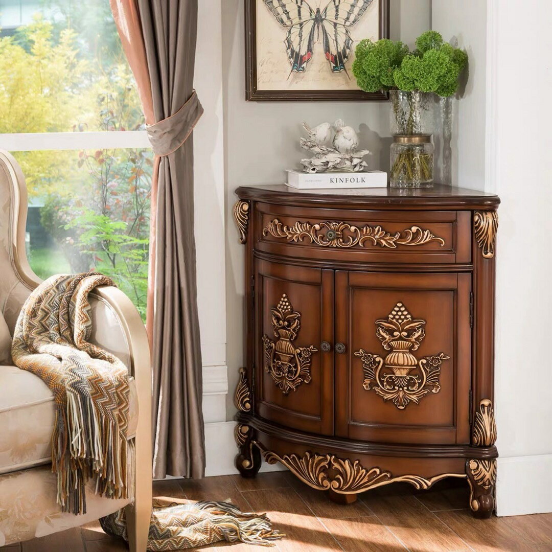 A033375ベッドサイドテーブル置台 ．玄関収納 高級サイドテーブル ナイトテーブル高級飾り