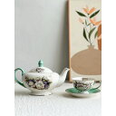 A033479花柄ティー・コーヒーカップセット カップ&ソーサー1客セット .陶器ティーセット
