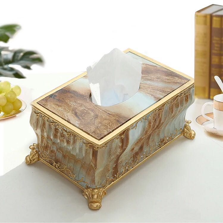 高級感のある ティッシュケース 大理石調 [2]