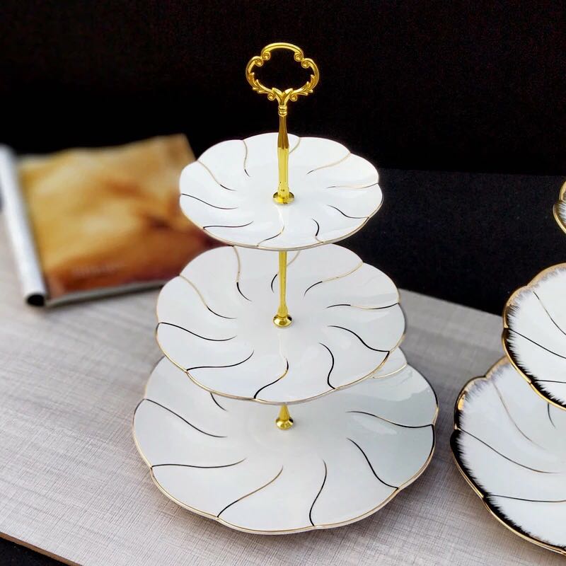 A025188ケーキ スタンド プレート 3段セット アフタヌーンティー フルーツ トレー 皿