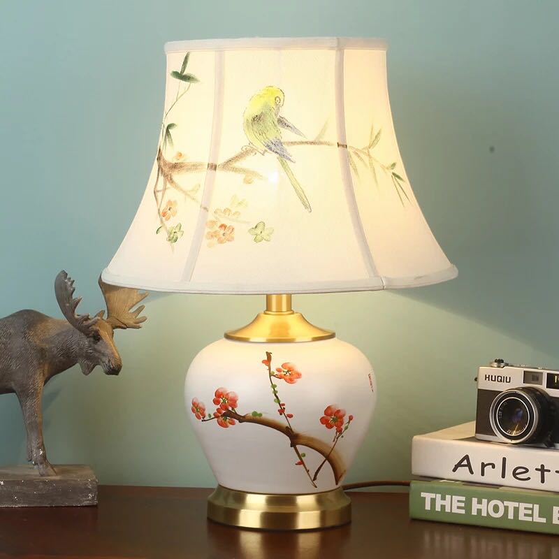 照明スタンドライト テーブルランプ デスクライト 卓上ステンド． 高級陶器スタンド