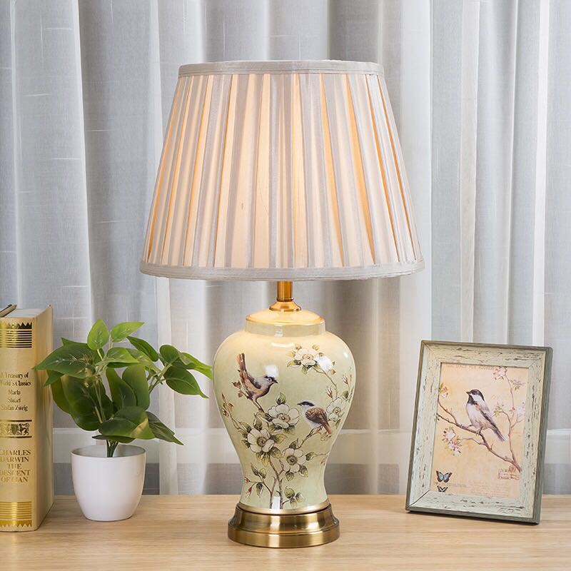 A056635照明スタンドライト テーブルランプ デスクライト 卓上ステンド 高級陶器スタンド