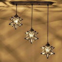 A023968ステンドグラス.ペンダントライト 豪華天井照明ステンドグラスランプ ガラス工芸品 星柄. 電源直結タイプ
