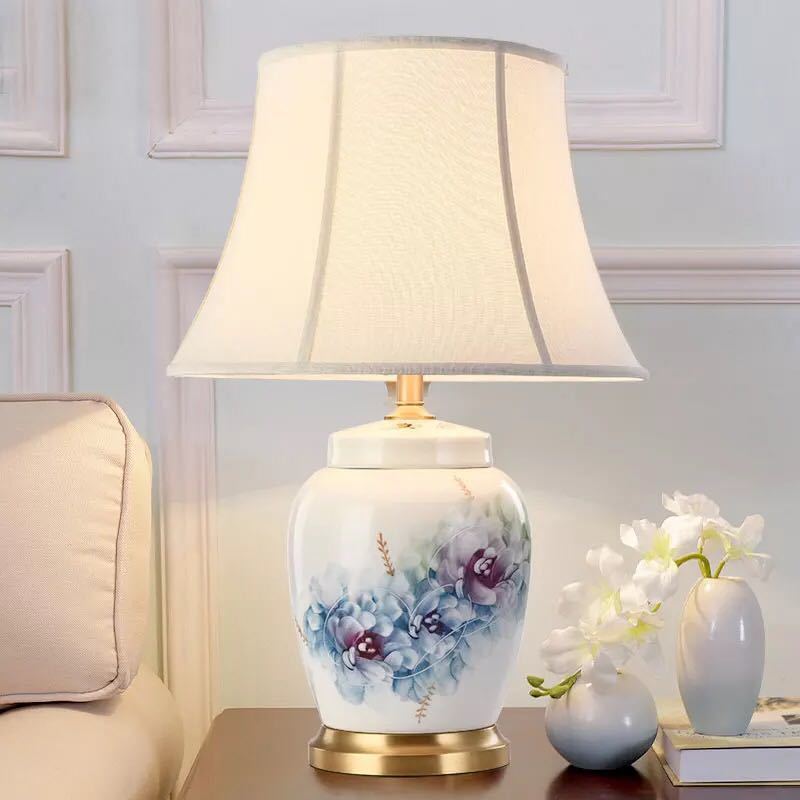 A053959照明スタンドライト テーブルランプ デスクライト 卓上ステンド 高級陶器スタンド．