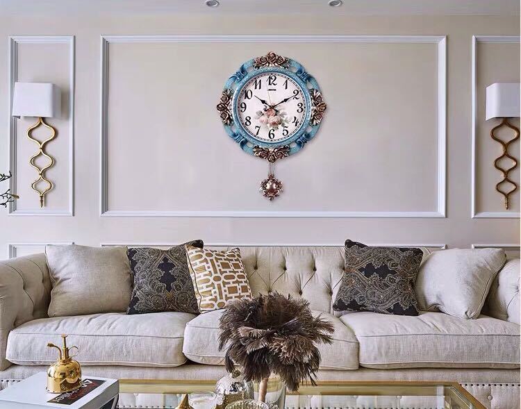 A029355壁掛け時計 クロックアラーム 上品時計 振り子時計.