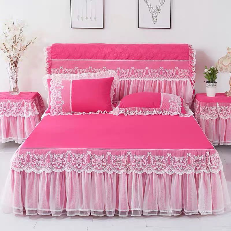 A010482ベッド用品4点セット掛け布団カバー 枕カバー ベッドパッド ワイドダブルサイズ 3