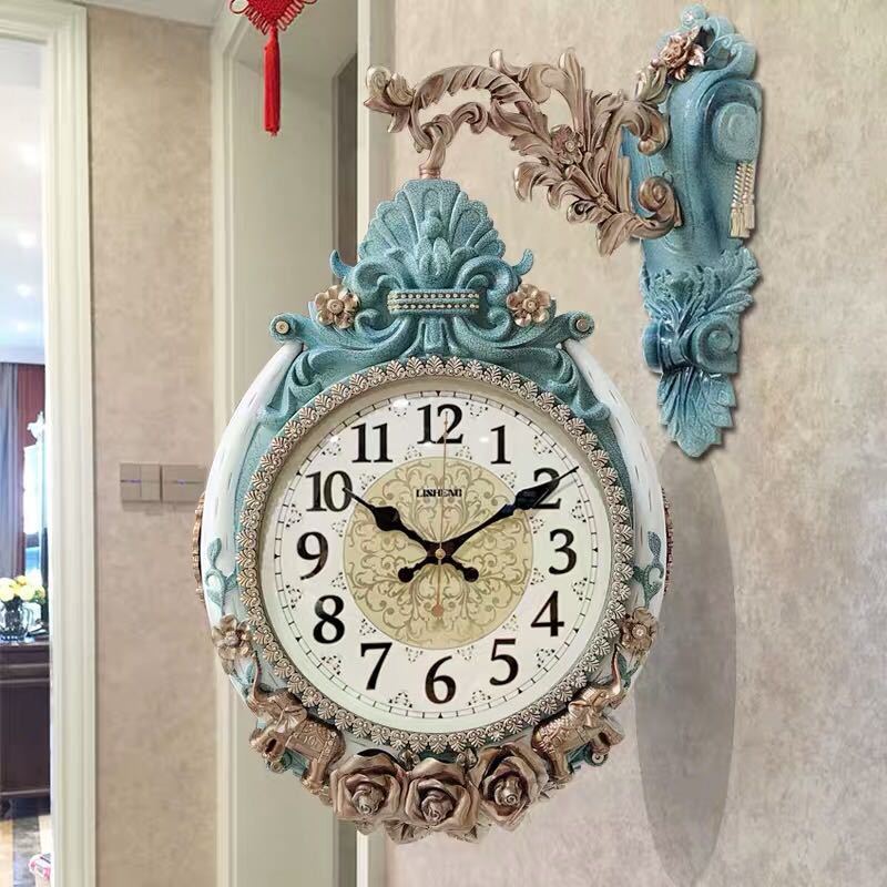 A025402壁掛け時計 クロックアラーム かけ時計 掛け時計 両面時計