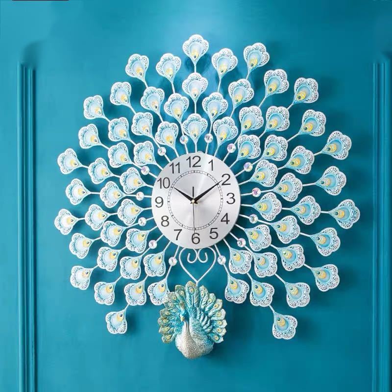 壁掛け時計 クロック かけ時計 掛け時計 クジャク