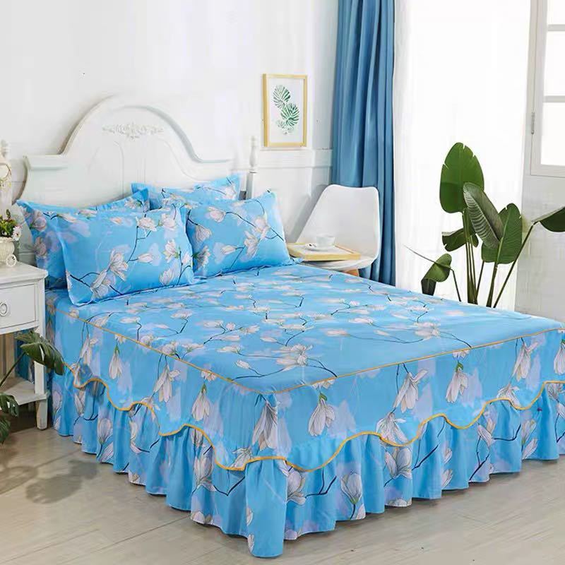 A042765ベッド用品4点セット掛け布団カバー 枕カバー ベッドパッド ワイドダブルサイズ.