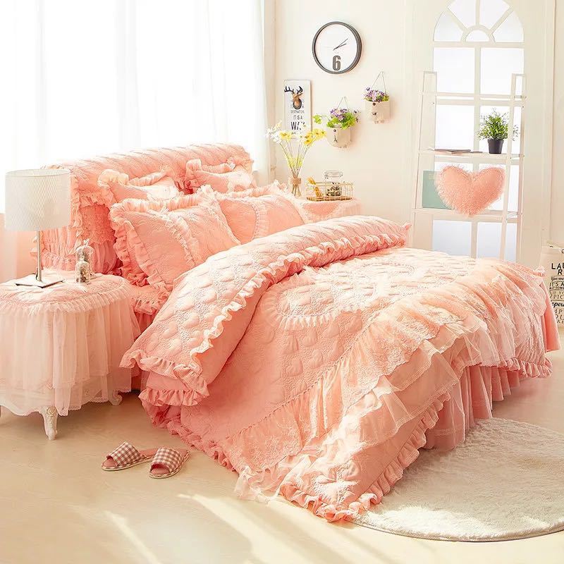 ベッド用品4点セット掛け布団カバー 枕カバー ベッドパッド ワイドダブルサイズ