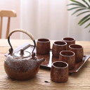 A0354626客茶器揃 湯呑 急須 ポット 茶器セット ティーセット トレー付き・