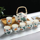 A0475806客茶器揃 湯呑 急須 茶器セット ティーセット 茶器セット トレー付き