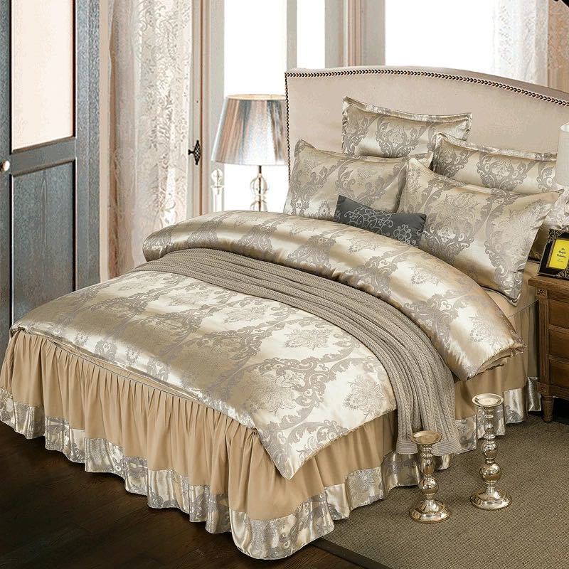 A003289高級ベッド用品4点セット掛け布団カバー 枕カバー ベッドパッド ワイドダブルサイズ